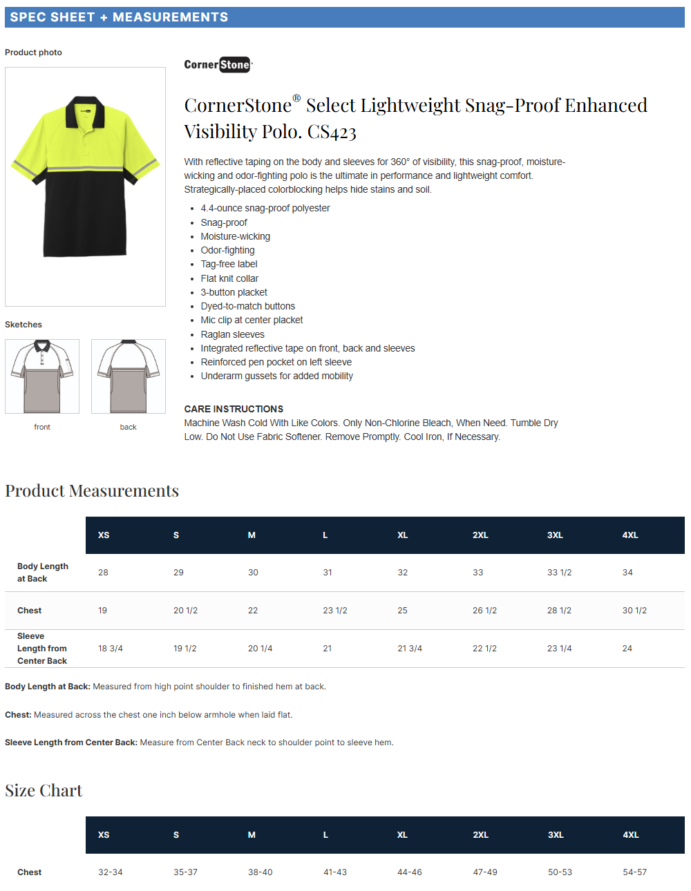 CS423 CornerStone® Select Lightweight Snag-Proof Enhanced Visibility Polo Customizable