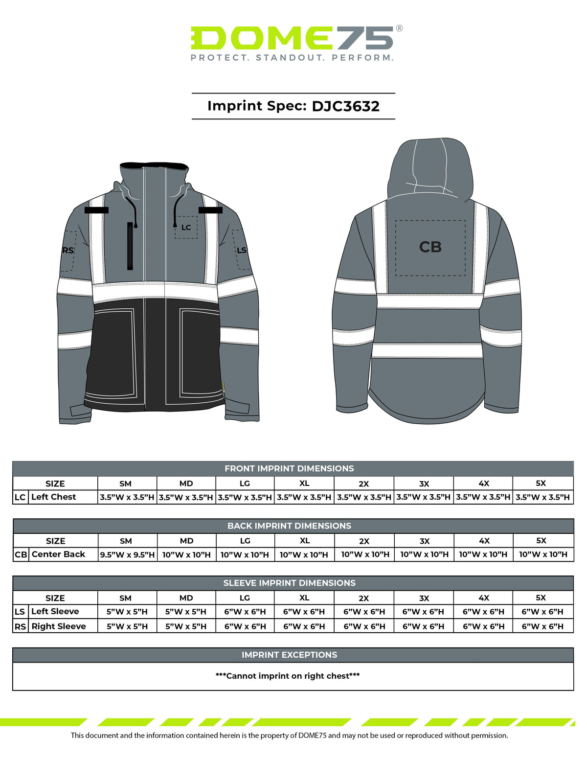 DJC3632 Class 3 Hi-Vis Black Bottom Chore Coat