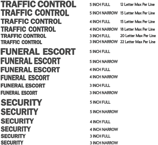 SECURITY 5-inch full width magnet FULL VEHICLE SET