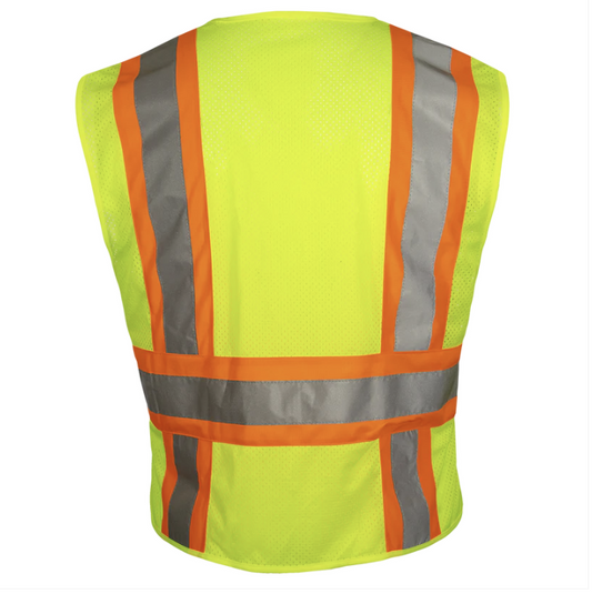 576ETLM Contrasting Trim Poly Mesh Zip Vest Customizable