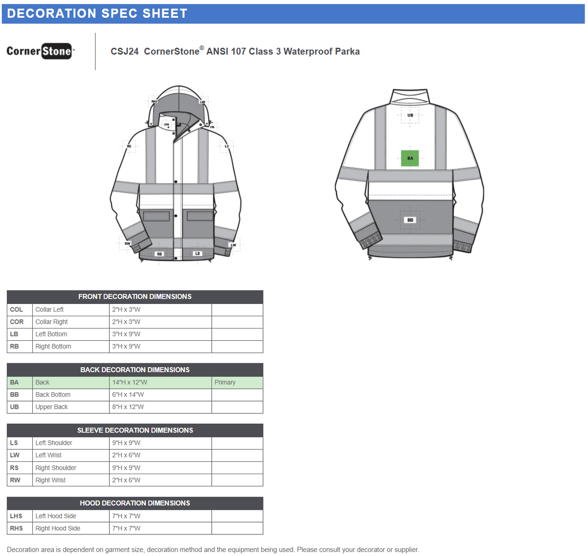CornerStone ® - ANSI 107 Class 3 Waterproof Parka. CSJ24