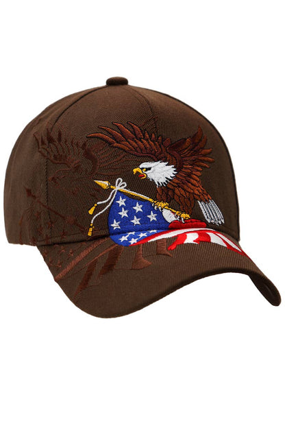 Bald Eagle with American Flag Baseball Hat