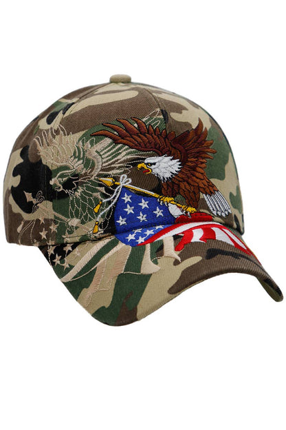 Bald Eagle with American Flag Baseball Hat