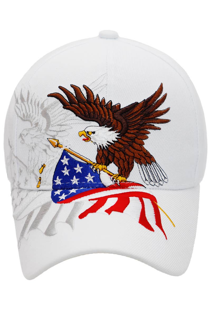 Bald Eagle with American Flag Baseball Hat