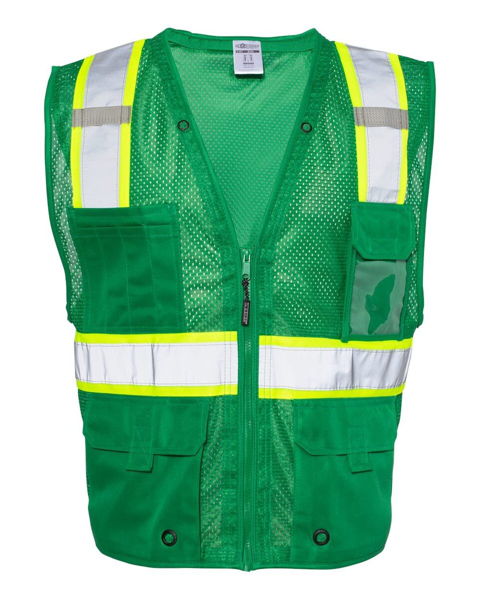 Kishigo B100-111 EV Series® Enhanced Visibility Multi-Pocket Mesh Vest Customizable