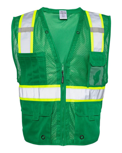Kishigo B100-111 EV Series® Enhanced Visibility Multi-Pocket Mesh Vest Customizable