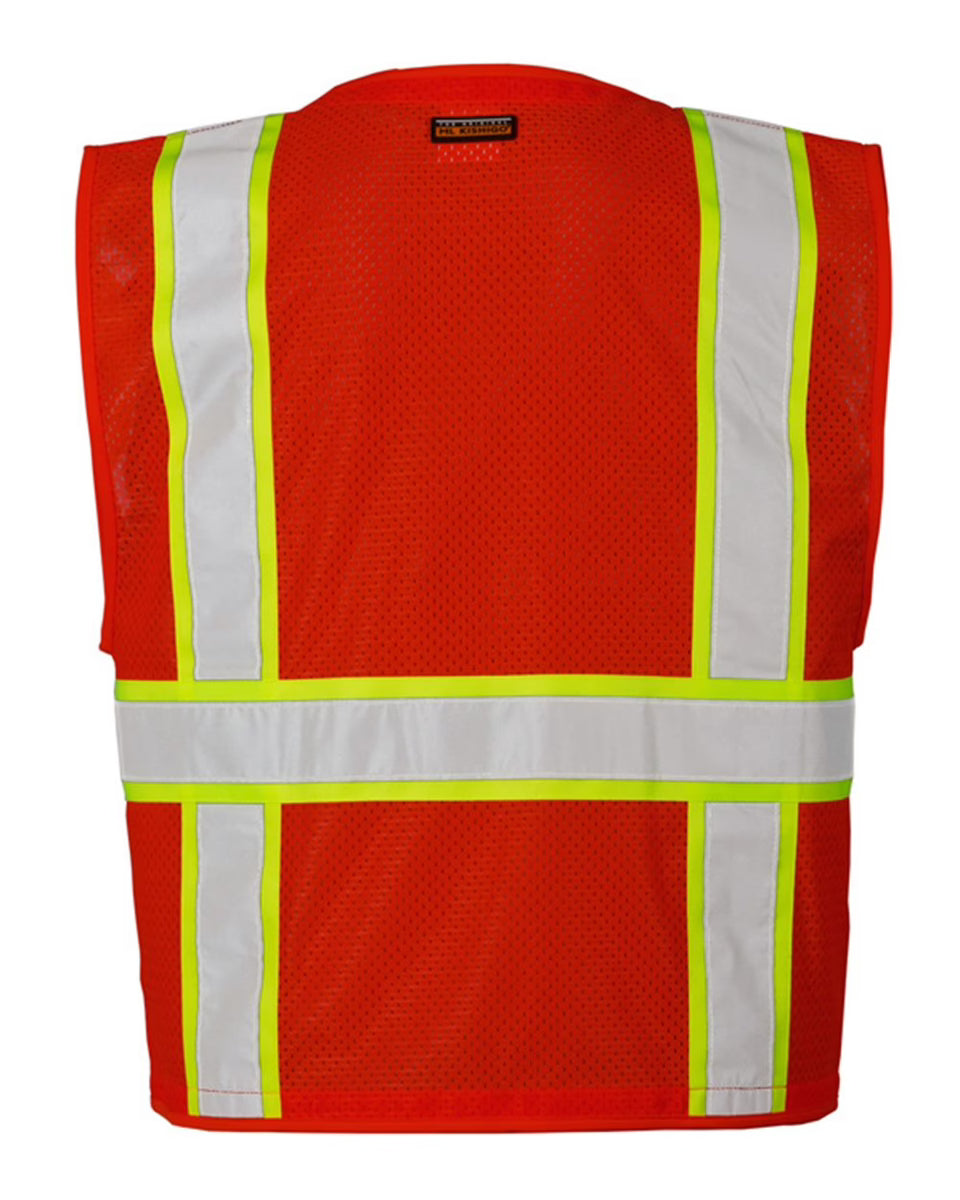 Kishigo B100-111 EV Series® Enhanced Visibility Multi-Pocket Mesh Vest Customizable
