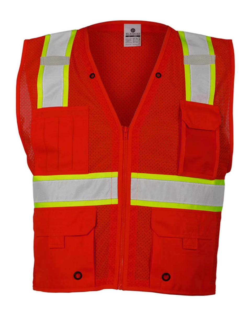 Kishigo B100-111 EV Series® Enhanced Visibility Multi-Pocket Mesh Vest Customizable