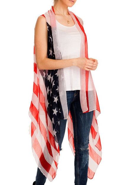 American Flag Kimono Vest