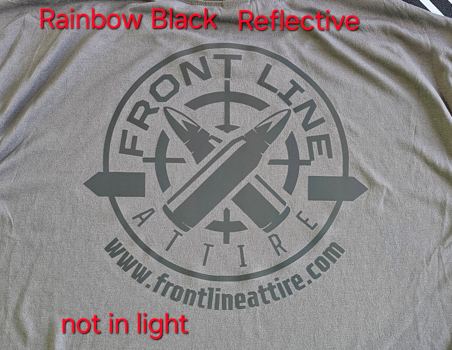 Military Green with Black Reflective Rainbow Everyday Basic T-shirt Express Design