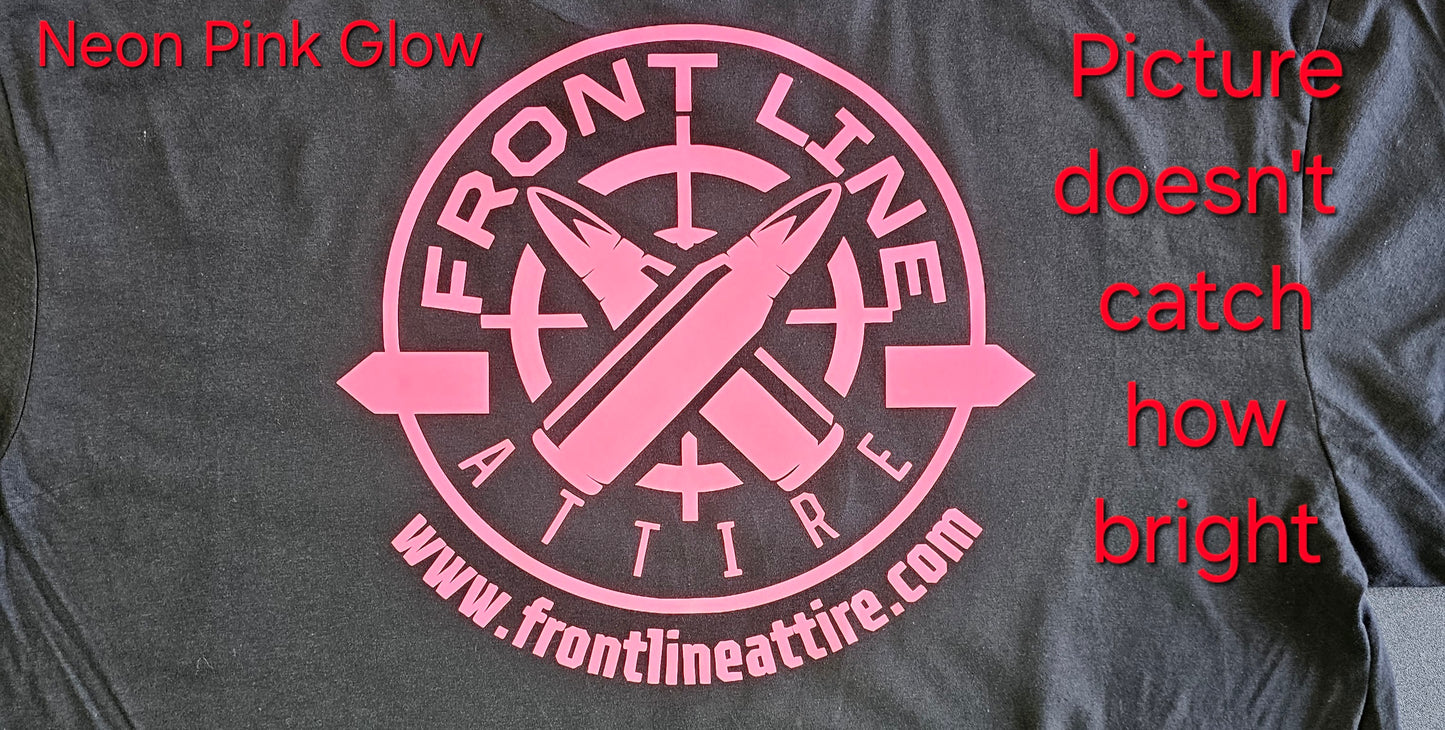 Military Green with Glow in the Dark Pink Everyday Basic T-shirt Express Design