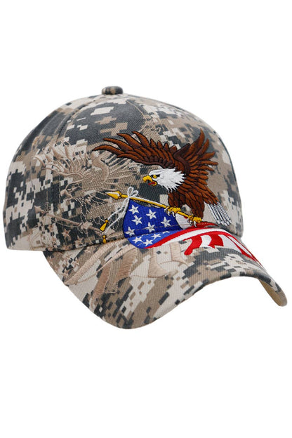 Bald Eagle with American Flag Baseball Hat