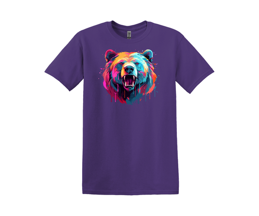 Colorful Bear Graphic T-Shirt (Sizes S-XL)