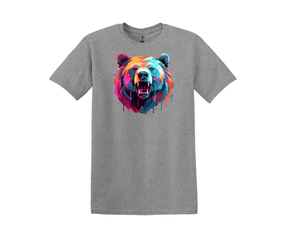 Colorful Bear Graphic T-Shirt (Sizes S-XL)