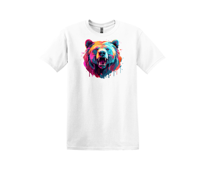 Colorful Bear Graphic T-Shirt (Sizes S-XL)