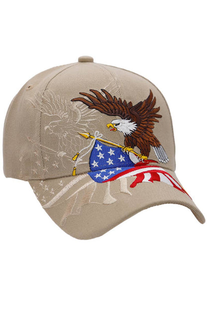 Bald Eagle with American Flag Baseball Hat