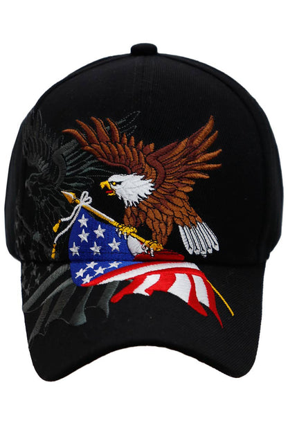 Bald Eagle with American Flag Baseball Hat