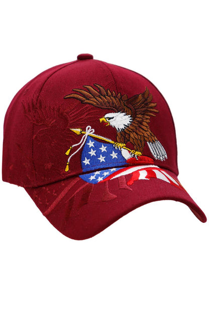 Bald Eagle with American Flag Baseball Hat