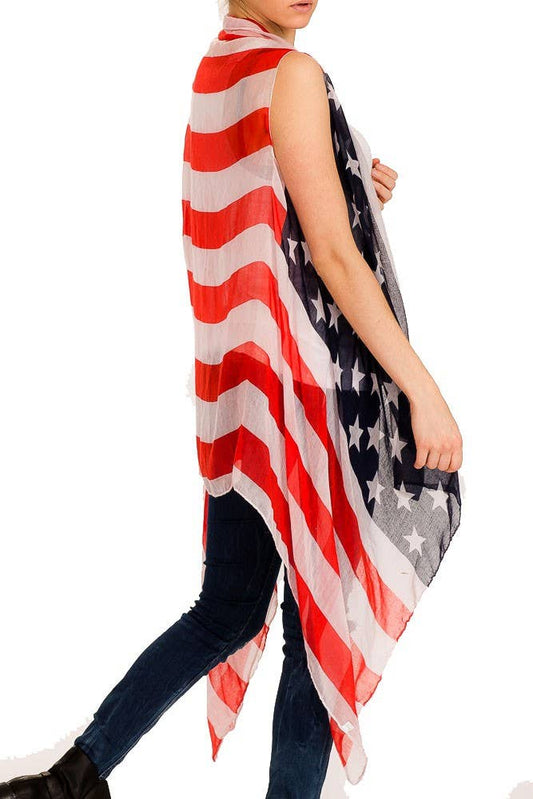 American Flag Kimono Vest