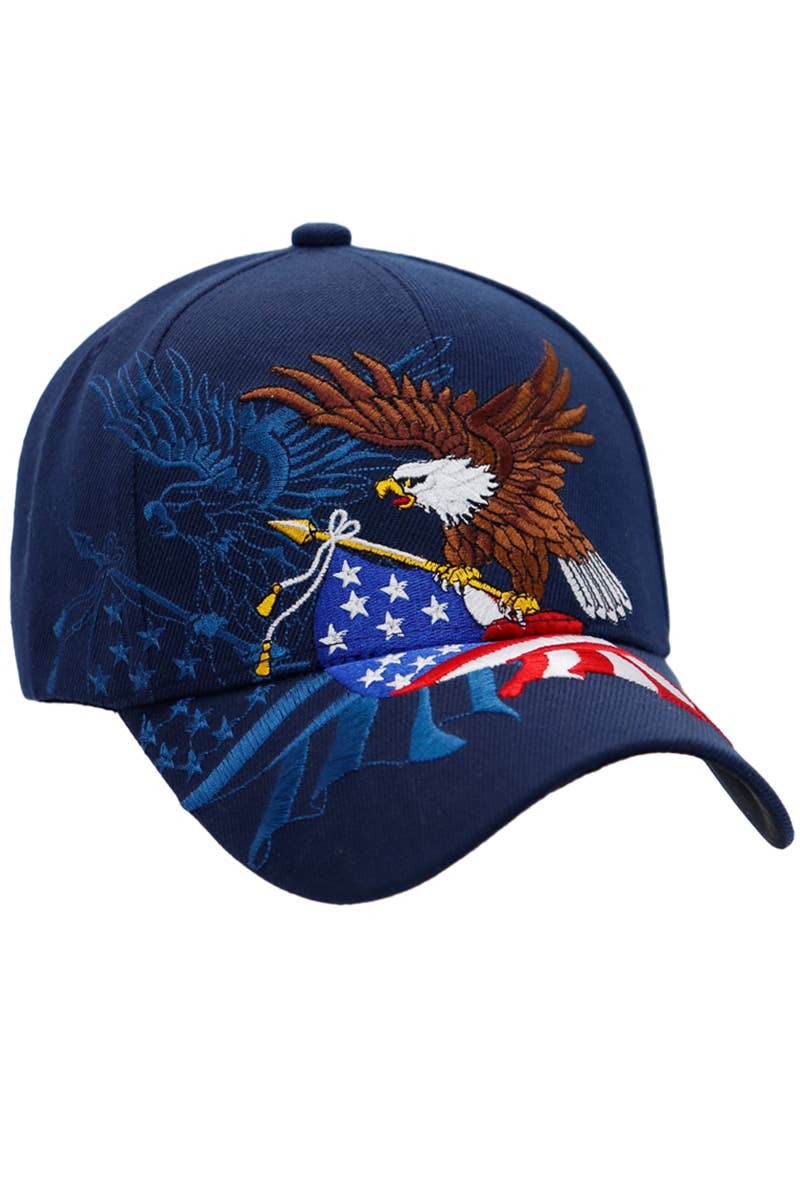 Bald Eagle with American Flag Baseball Hat