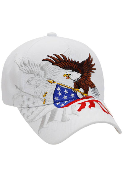 Bald Eagle with American Flag Baseball Hat