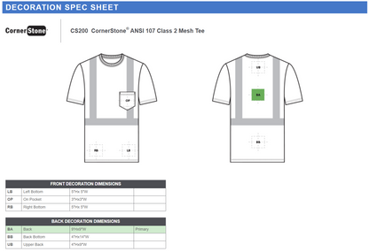 CS200 CornerStone® ANSI 107 Class 2 Mesh Tee Customizable