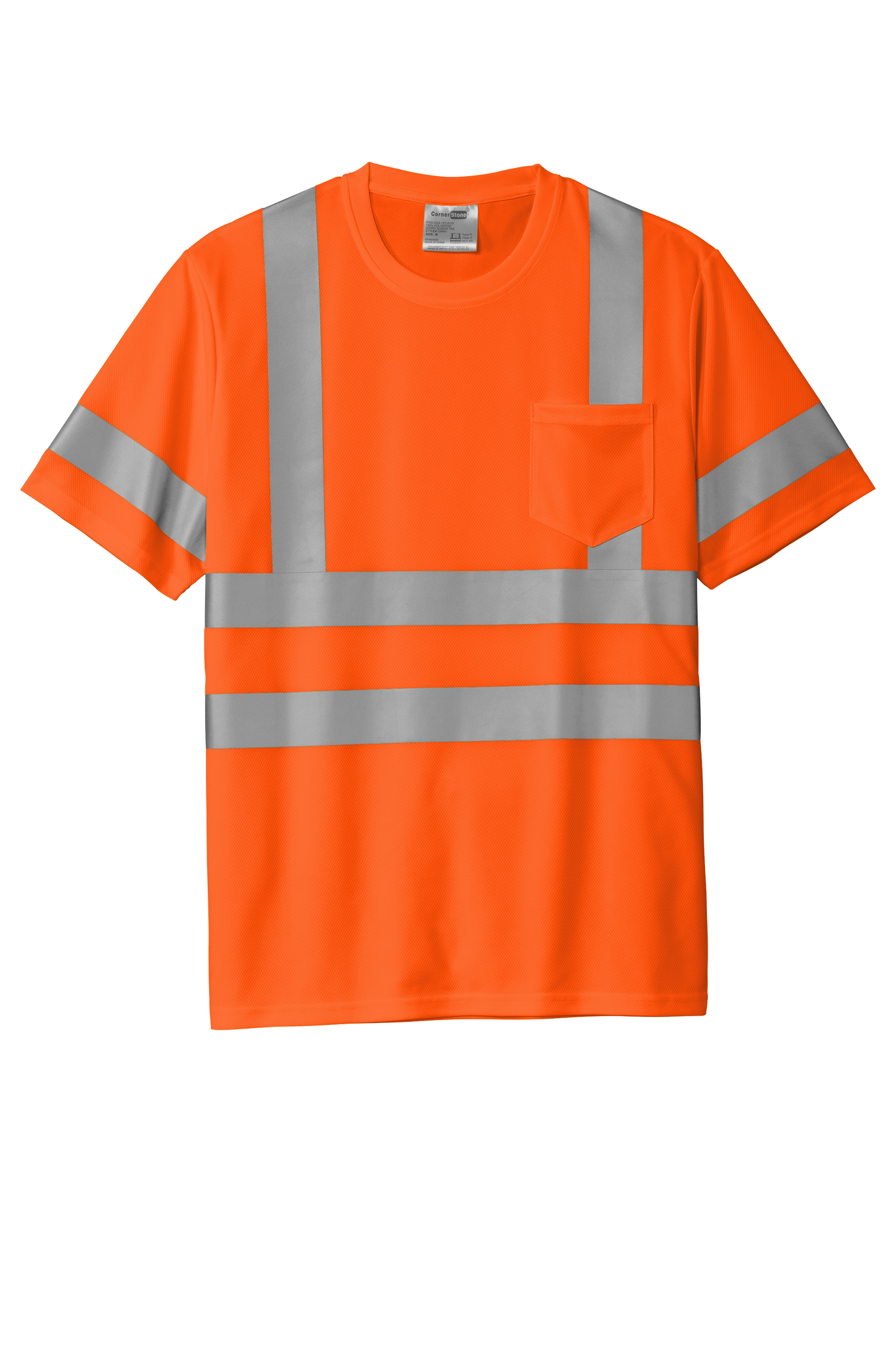 CS202 CornerStone® - ANSI 107 Class 3 Short Sleeve Snag-Resistant Reflective T-Shirt Customizable
