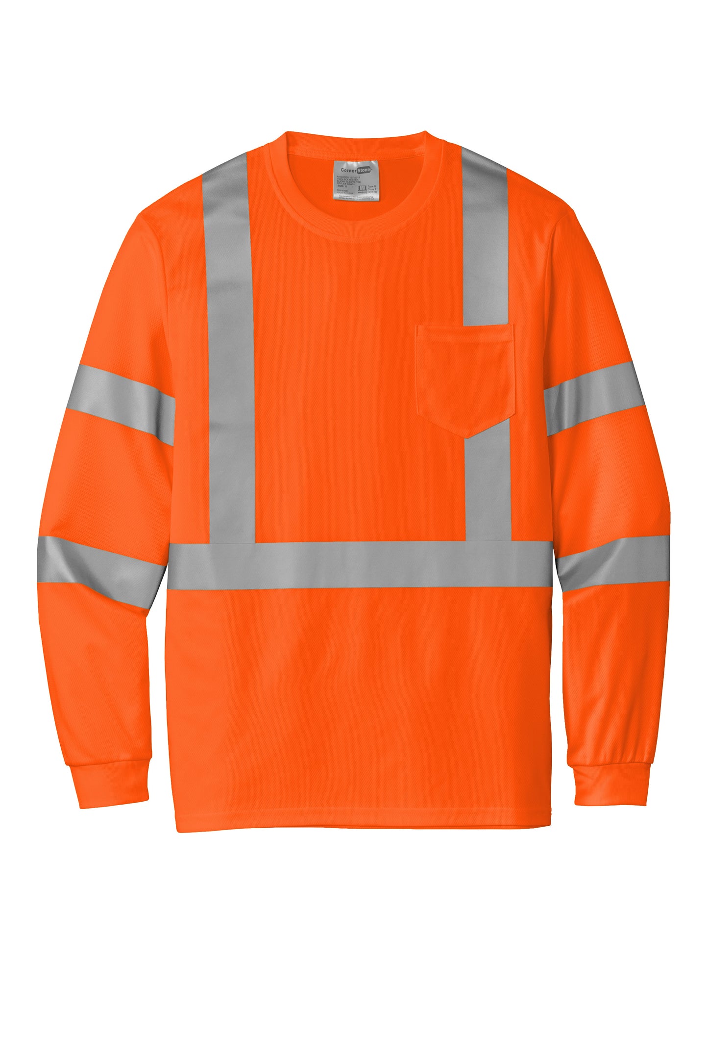 CornerStone® ANSI 107 Class 3 Mesh Long Sleeve Tee (Non-Customizable)