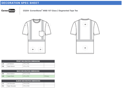 CS204 CornerStone® ANSI 107 Class 2 Segmented Tape Tee Customizable