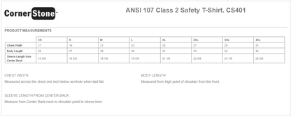 CornerStone® - ANSI 107 Class 2 Safety T-Shirt (Non-Customizable)