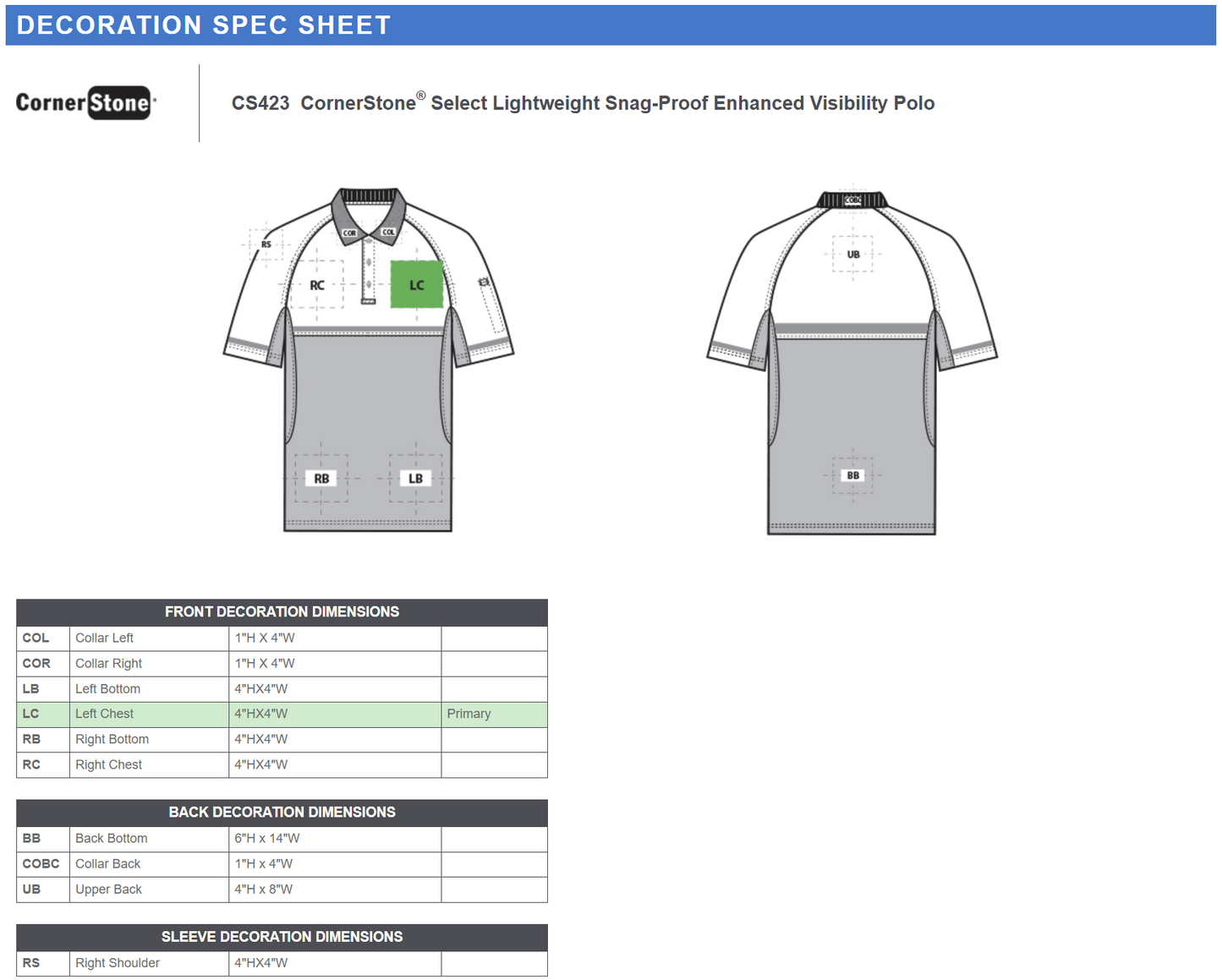 CS423 CornerStone® Select Lightweight Snag-Proof Enhanced Visibility Polo Customizable