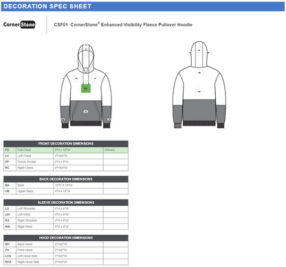 CSF01 CornerStone® Enhanced Visibility Fleece Pullover Hoodie