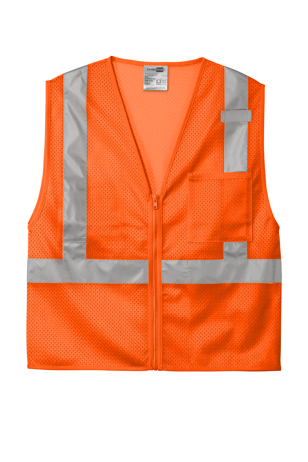 CSV102 CornerStone® ANSI 107 Class 2 Mesh Zippered Vest Customizable