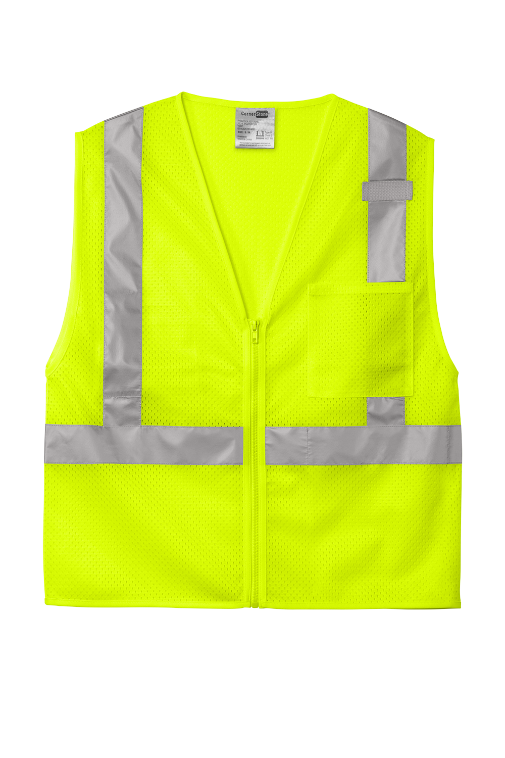CSV102 CornerStone® ANSI 107 Class 2 Mesh Zippered Vest Customizable