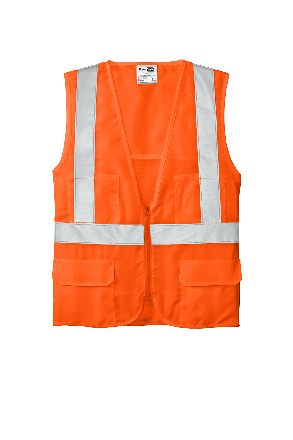 CSV405 CornerStone® ANSI 107 Class 2 Mesh Back Safety Vest Customizable
