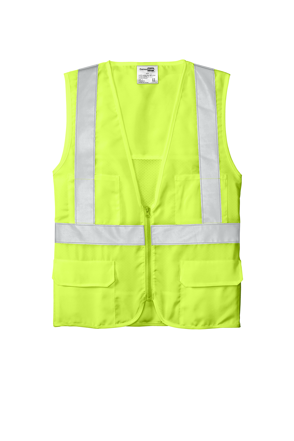 CSV405 CornerStone® ANSI 107 Class 2 Mesh Back Safety Vest Customizable