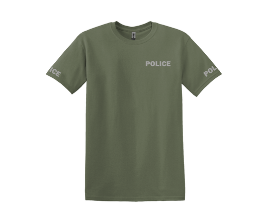 Military Green with Reflective Silver Everyday Basic T-shirt Express Design