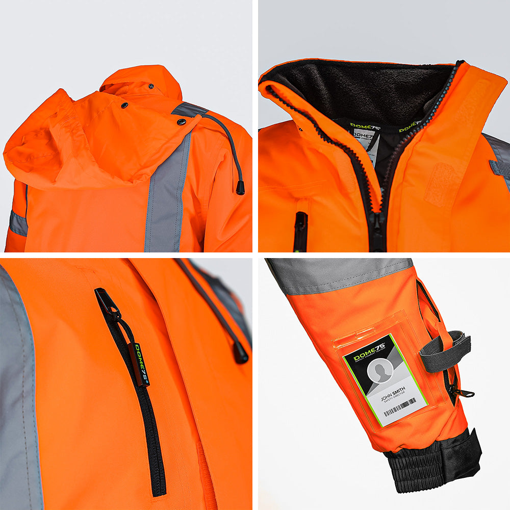DJB3832 Hi-Vis Class 3 Black Bottom Thermal Bomber Jacket