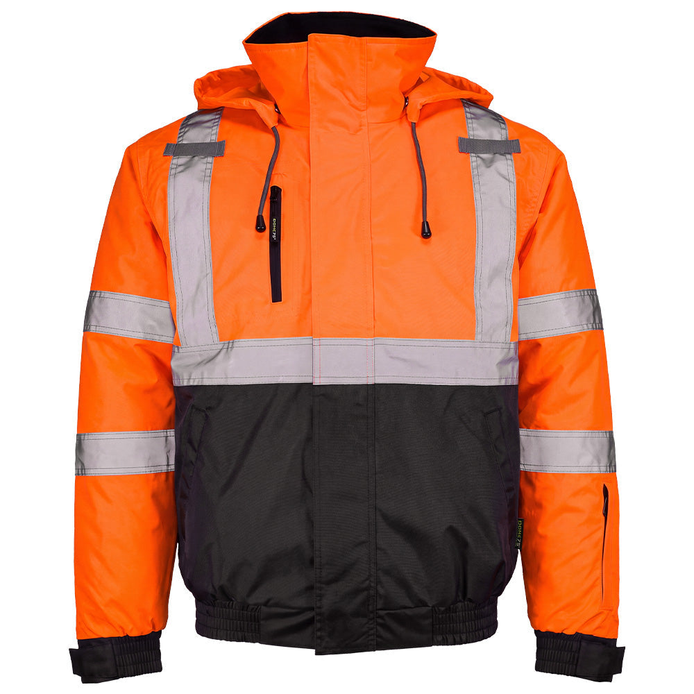 DJB3832 Hi-Vis Class 3 Black Bottom Thermal Bomber Jacket