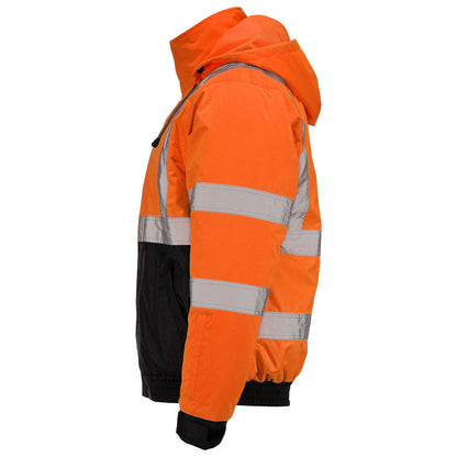DJB3832 Hi-Vis Class 3 Black Bottom Thermal Bomber Jacket