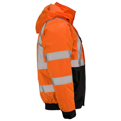 DJB3832 Hi-Vis Class 3 Black Bottom Thermal Bomber Jacket