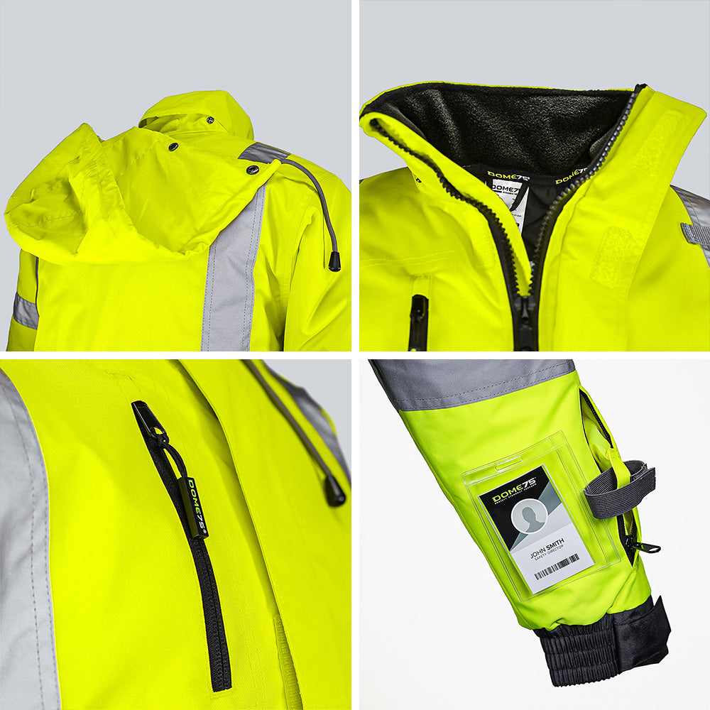 DJB3832 Hi-Vis Class 3 Black Bottom Thermal Bomber Jacket