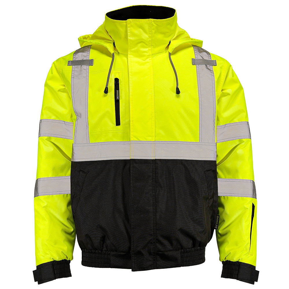 DJB3832 Hi-Vis Class 3 Black Bottom Thermal Bomber Jacket