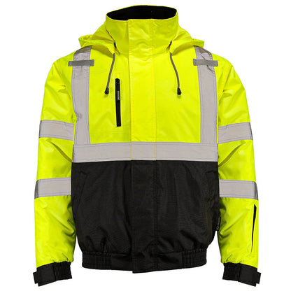 DJB3832 Hi-Vis Class 3 Black Bottom Thermal Bomber Jacket