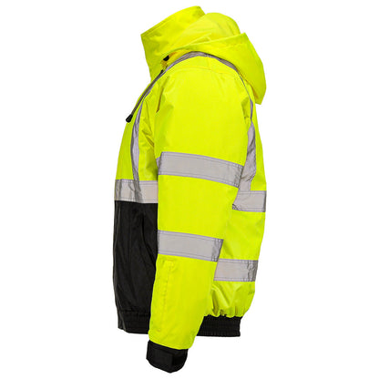 DJB3832 Hi-Vis Class 3 Black Bottom Thermal Bomber Jacket