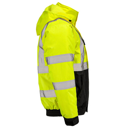 DJB3832 Hi-Vis Class 3 Black Bottom Thermal Bomber Jacket