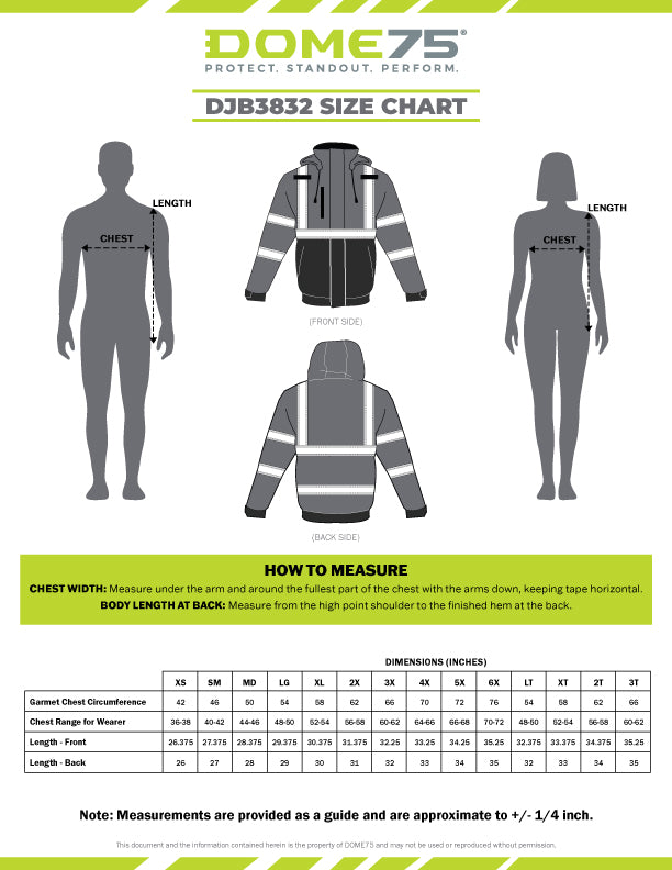 DJB3832 Hi-Vis Class 3 Black Bottom Thermal Bomber Jacket