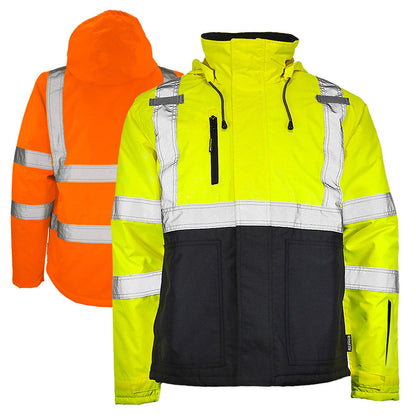 DJC3632 Class 3 Hi-Vis Black Bottom Chore Coat