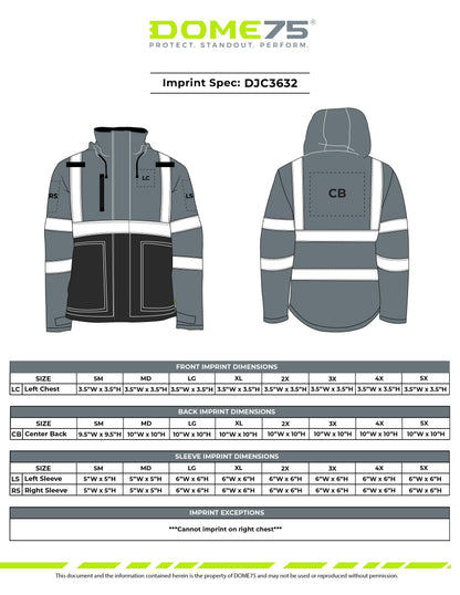 DJC3632 Class 3 Hi-Vis Black Bottom Chore Coat