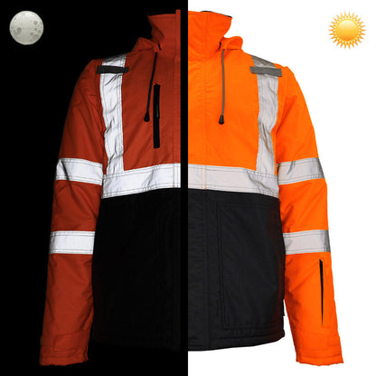 DJC3632 Class 3 Hi-Vis Black Bottom Chore Coat